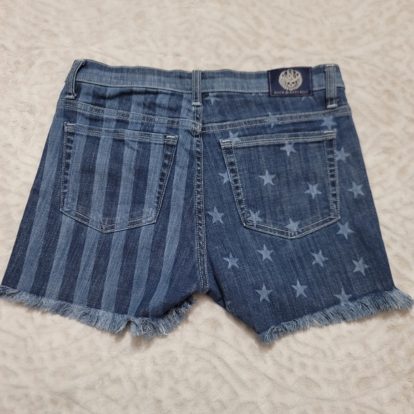 Rock & Republic Lolita Freedom Rock Stars Stripes Denim Jean Shorts Size 6 - Picture 4 of 14